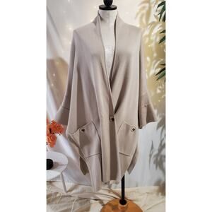 Marla Wynne Oversized Lagenlook Button Cardigan Kimono Coatigan Size XL Pockets